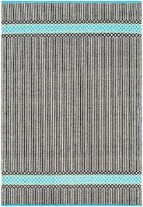 Ковер SAFAVIEH, 92 x 153 см, Montauk Collection, Turquoise & Multi, ручной работы из хлопка, идеален для помещений с высокой проходимостью: прихожая, гостиная, спальня (MTK820H)