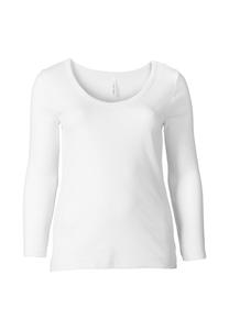 Хлопковая рубашка с длинными рукавами Sheego, белый