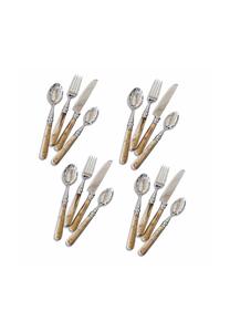 Столовые приборы Bigeste серебро/коричневый Loberon, серебристый/коричневый