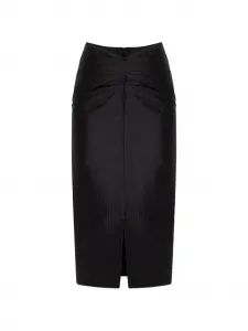 Миди-юбка с перекрученным элементом Lanvin, черный