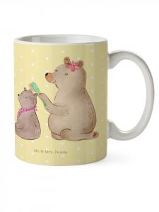 Детская кружка с рисунком медведя, без преувеличения, пастельно-желтого цвета Mr. & Mrs. Panda