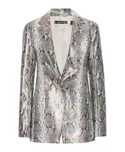 Блейзер из голографической искусственной кожи облегающего кроя. Rotate Birger Christensen, серый