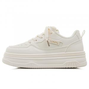 HUANQIU Термостойкие противоскользящие скейтерские кеды низкие женские white