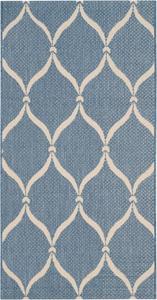 Ковер SAFAVIEH, 79 x 153 см, Washable Rug Outdoor Courtyard Collection - , Blue & Beige, Non-Shedding & Easy Cleaning, для патио, заднего двора, прихожей (CY6654-233)