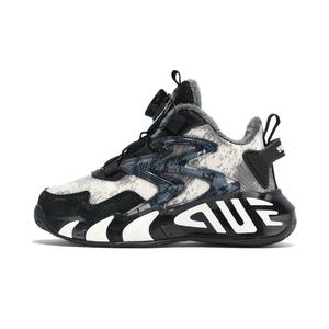 Нескользящие, анти-кик, легкие, амортизирующие, термостойкие, среднего размера, детские баскетбольные кроссовки CAMKIDS, черный/белый