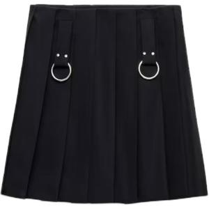 Плиссированная габардиновая юбка PRADA, черный