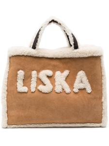 Сумка-тоут с логотипом Liska, коричневый