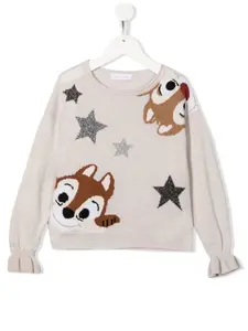 Джемпер с вышивкой Monnalisa, нейтральный