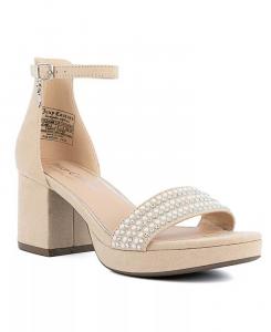 Женские двухсекционные модельные сандалии на платформе Nelly со стразами Juicy Couture, бежевый
