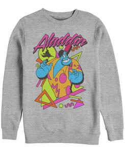 Мужская футболка Disney Аладдин: Джинн в костюме в стиле ретро с абстрактным рисунком, круглый вырез, флисовая Fifth Sun, Heathr Gry