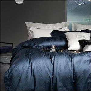 YUSIWOAL Комплект постельного белья из хлопкового жаккарда премиум-класса Blu