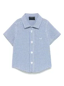 Рубашка в клетку гингем Fay Kids, белый