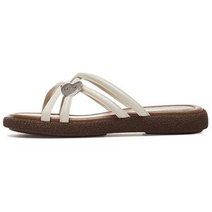 AGSDON Женские тапочки-слайды бежевые/серебристые/черные