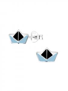 Alexander York Серьги-гвоздики ORIGAMI из серебра 925 пробы, комплект из 2 штук