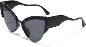 Винтажные солнцезащитные очки Melrose в форме треугольного кошачьего глаза для женщин, модные градиентные очки, роскошные женские солнцезащитные очки с леопардовым принтом 18010, Black