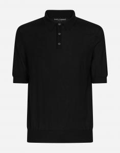 Поло из сверхтонкого кашемира Dolce & Gabbana, синий