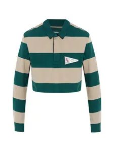 Поло в полоску Emporio Armani, зеленый