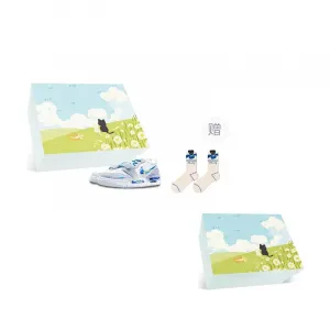 Jordan Легаси 312 противоскользящие износостойкие низкие винтажные баскетбольные кроссовки мужские белый серый синий, цвет White, Gray, Blue; Comes with Socks