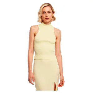 Футболка без рукавов Urban Classics Short Rib Knit Turtleneck, желтый