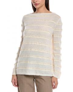 Лафайетт 148 Нью-Йорк Стич Страйп свитер из кашемировой смеси Lafayette 148 New York, белый