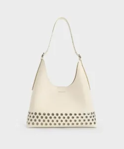 Сумка-хобо Liv Grommet Charles & Keith, цвет Cream