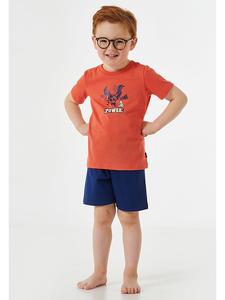 Schiesser Пижама оранжевого/темно-синего цвета