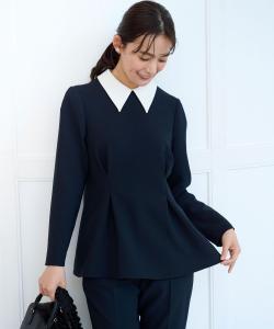 Удобная блузка с драпированным воротником Suite, цвет Navy [075]