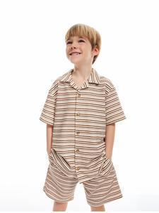 Футболка SS POLO в полоску цвета экрю KOTON