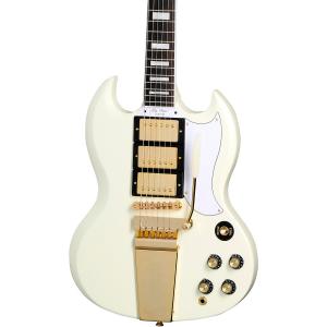 Epiphone, вдохновленный Gibson Custom 1963 Les Paul SG Custom With Maestro Vibrola Электрогитара Classic White