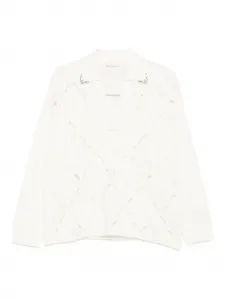 Вязаный свитер с вырезами LIU JO, белый