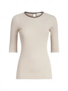 Топ с отделкой в рубчик Brunello Cucinelli, бежевый