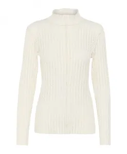 Блузка Egret приталенного кроя с воротником-стойкой Karen By Simonsen, белый