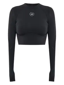 Топ с длинными рукавами и логотипом Adidas by Stella McCartney, черный