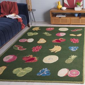 Ковер SAFAVIEH, 161 x 252 см, Chelsea Collection, Hunter Green, ручной работы из шерсти, идеален для помещений с высокой проходимостью в гостиной, спальне (HK265D)