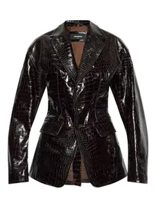 Блейзер с тиснением под крокодила DSQUARED2, коричневый
