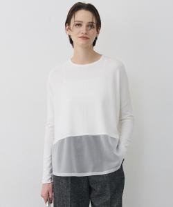 Широкий комбинированный пуловер из вискозы