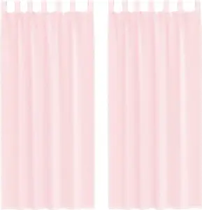 Шторы из вуали с карманами на штанге, 2 шт., светло-розовые vidaXL