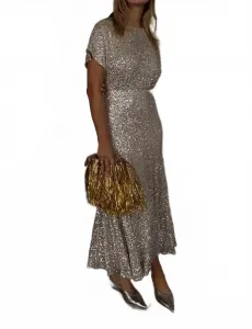 Платье Erin с пайетками серебристого цвета Never Fully Dressed