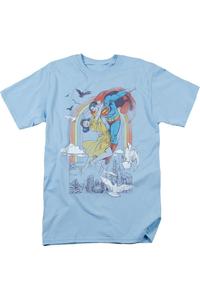 Футболка с коротким рукавом для взрослых DC Comics Rainbow Love Gildan, светло-голубой