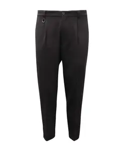 Брюки из смесовой шерсти черного цвета Paolo Pecora, черный