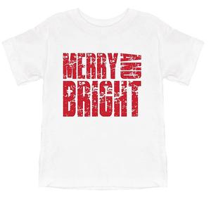 Футболка с принтом Merry and bright block distressed для малышей The Juniper Shop, White
