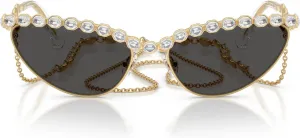 Женские солнцезащитные очки Swarovski Sk7030 «Кошачий глаз», Gold/Dark Grey