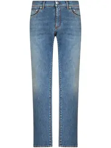Прямые джинсы с вышитым логотипом ETRO, синий