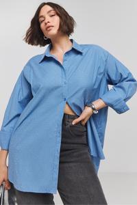 Рубашка свободного покроя с декором в полоску Simply Be, синий