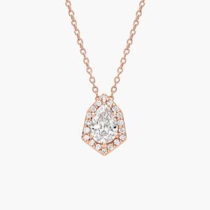 Подвеска с бриллиантами в форме груши и шестью гранями из розового золота 14 карат (2/5 карата). Blue Nile