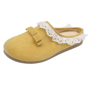 Домашние тапочки Dawei's House с резиновой подошвой, устойчивые к запахам, противоскользящие, антибактериальные, с закрытым носком, женские, желтые, цвет Yellow