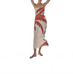 Платье миди Tactile Winds цвета экрю и ржавчины Johanna Ortiz, Ecru Rust Blue