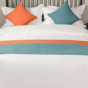 TTiiLoe Декоративный бегунок для кровати пэчворк из льна оранжевый синий Orange Blue