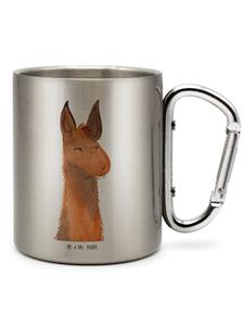 Серебряная термокружка с головой ламы, раздраженная, без слогана Mr. & Mrs. Panda