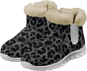 Женские ботинки на низком каблуке, полностью с теплой флисовой подкладкой, зимняя обувь с противоскользящей подошвой для дома и улицы в холодную погоду Glomenade, Splash Ink - Black